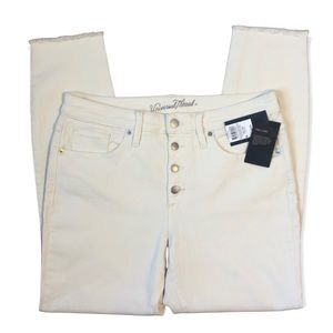 NEW high rise skinny, button fly Universal Thread cream/off white jeans, 12